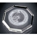 Opulent Octagon Paperweight - Starfire Glass (1/2"x3"x3")